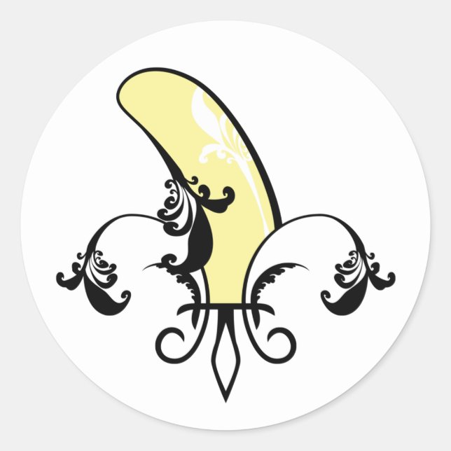 banana fleur de lis classic round sticker (Front)