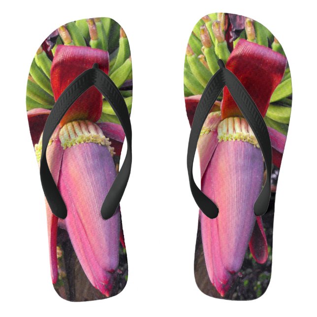 Banana Flower Closeup Thongs (Footbed)