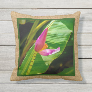 Banana Flower Hawaiian Reversible Outdoor Outdoor Cushion