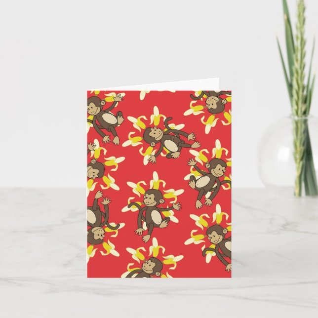 Banana Flower Monkey Notecards (Front)