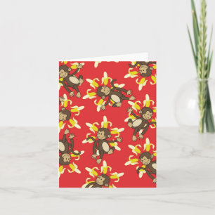Banana Flower Monkey Notecards