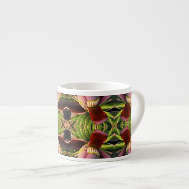 Banana Flower Pattern Espresso Cup (Front Right)