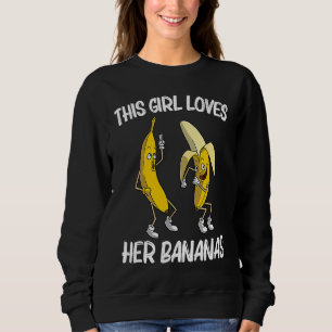 Banana  For Girls Women Tropical Banana Fruit Sweatshirt