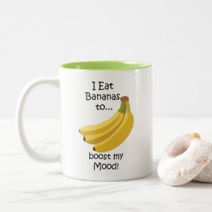 Banana Fruit Boost My Mood Funny Two-Tone Coffee Mug