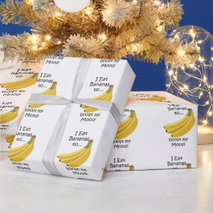 Banana Fruit Boost My Mood Funny Wrapping Paper