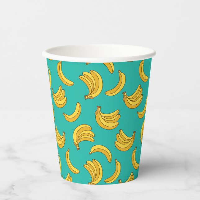 Banana Fruit Fun Pattern Paper Cups (Front)