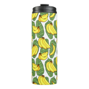 Banana Fruit Leaves Tropical Pattern Thermal Tumbler