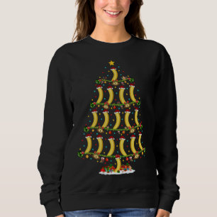 Banana Fruit Lover Lights Xmas Santa Banana Christ Sweatshirt