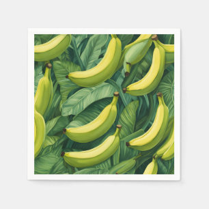 Banana Fruits and Leaves Tropical Mood Napkin