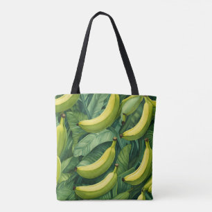 Banana Fruits and Leaves Tropical Mood  Tote Bag