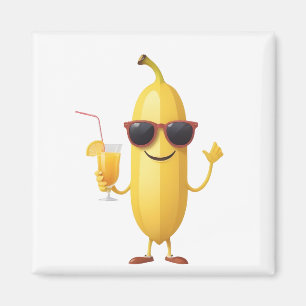 Banana Fun Cheerful Vacation Tropical Drink Party Magnet