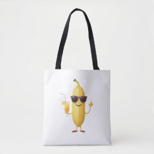 Banana Fun Cheerful Vacation Tropical Drink Party Tote Bag