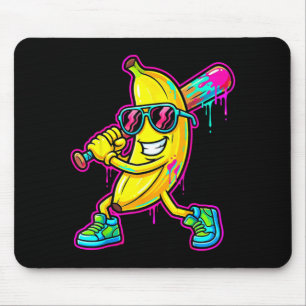 Banana funny baseball drip ice cream kids youth mouse pad