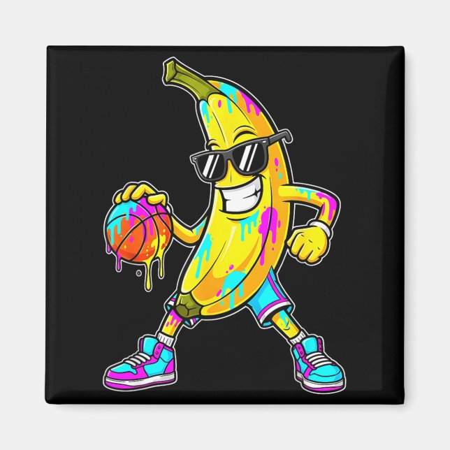 Banana Funny Basketball Drip Kids Youth Boys Girls Magnet (Front)
