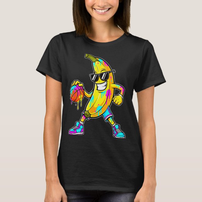 Banana Funny Basketball Drip Kids Youth Boys Girls T-Shirt (Front)