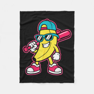 Banana Funny Cartoon Kids Youth Boys Girls Fleece Blanket