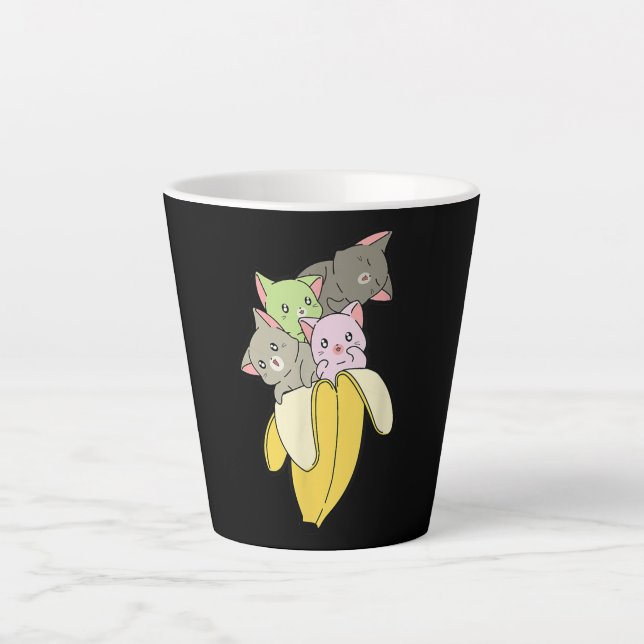 Banana Funny Cat | Cute Kitten Gift Latte Mug (Front)