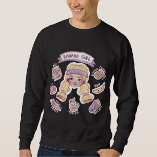 Banana Girl with Milk Doughnut Ice Cream Smoothie Sweatshirt