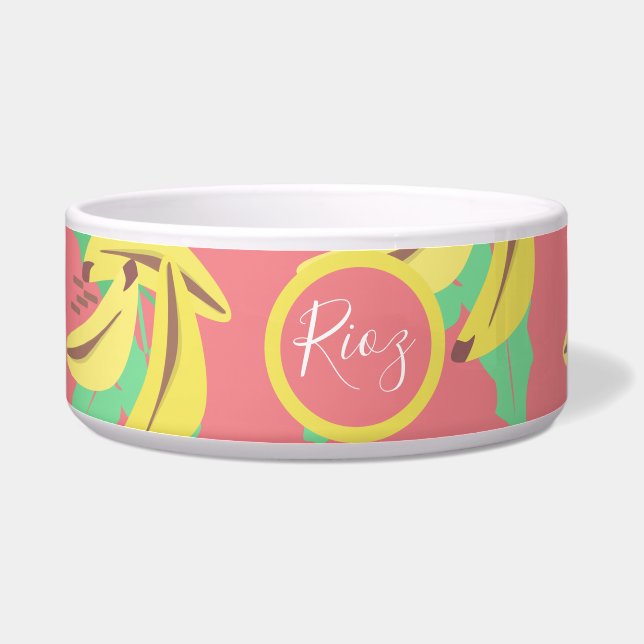 Banana Greenery Pattern Pink Green (Right)