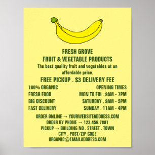 Banana, Greengrocers Advertising Poster