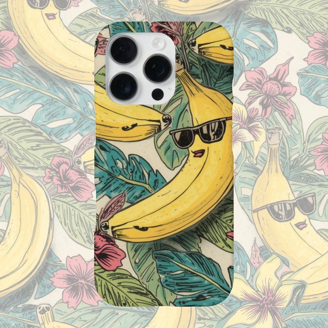 Banana Groove | Funky Dancing Banana Retro Cartoon iPhone Case (Creator Uploaded)