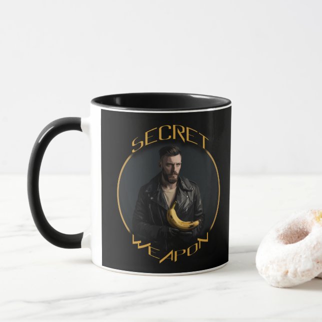 Banana: his secret weapon mug (With Donut)