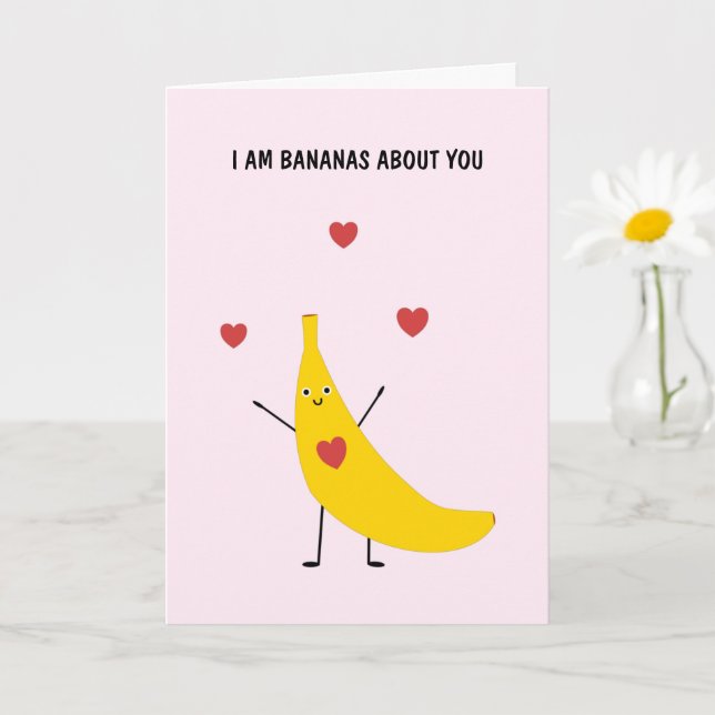  Banana I'm Bananas about You Valentine Love   Card (Small Plant)