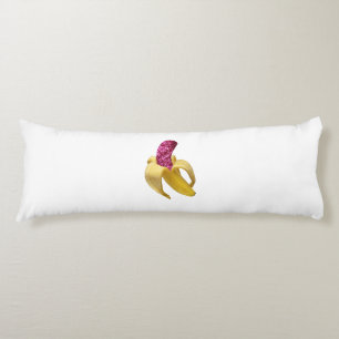 Banana in faux Pink Glitter Looks Delicious Body Cushion
