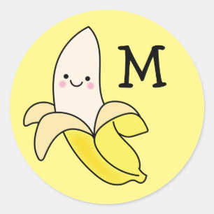 Banana Kid Cute Kawaii Name Envelope Seal Sticker