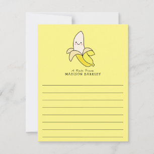 Banana Kid's Cute Kawaii  Flat Stationary Cards