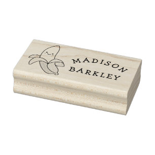 Banana Kid's Cute Kawaii  Name Rubber Stamp