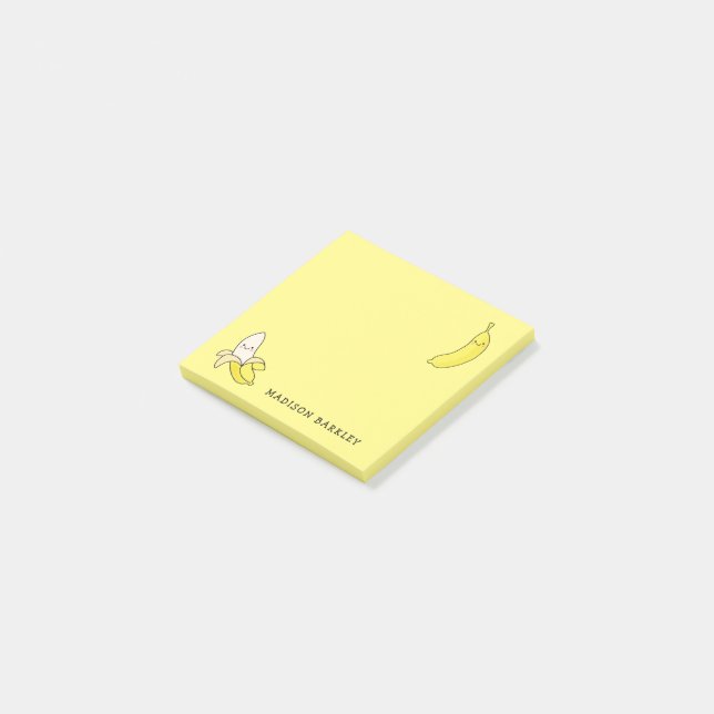 Banana Kid's Cute Kawaii Post-it Notes (Angled)