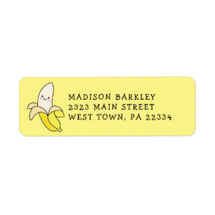 Banana Kid's Cute Kawaii Return Address Label