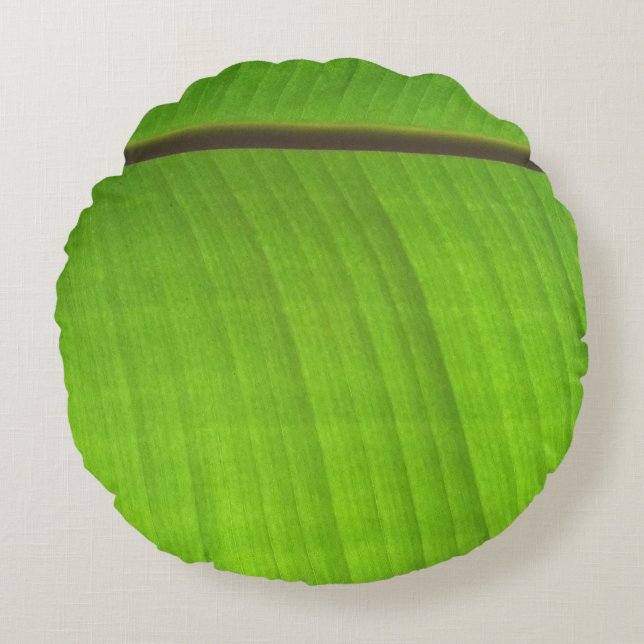 Banana Leaf Close-Up Round Cushion (Front)