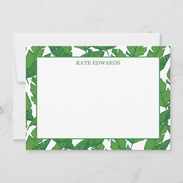 Banana Leaf Flat Note Card (Front)