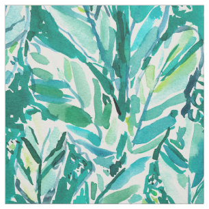 BANANA LEAF JUNGLE Green Tropical Fabric