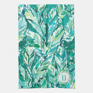 BANANA LEAF JUNGLE Green Tropical Tea Towel