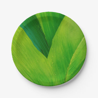 banana leaf print paper plate