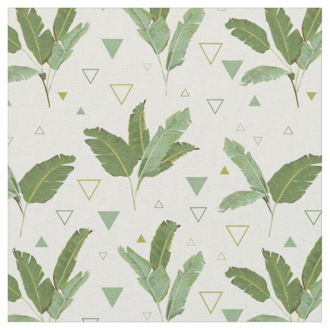 Banana Leaf With Triangles Fabric (Close Up)