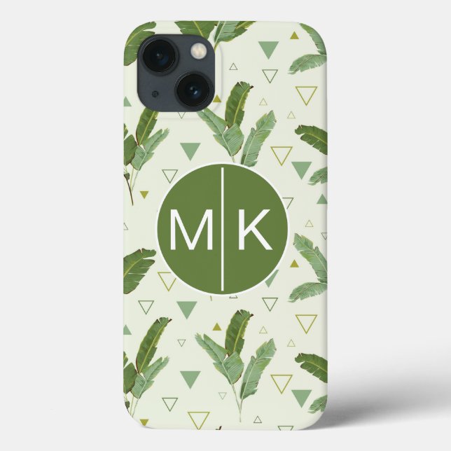 Banana Leaf With Triangles | Monogram Case-Mate iPhone Case (Back)