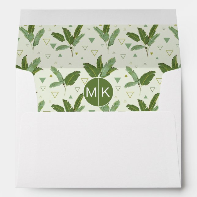 Banana Leaf With Triangles | Monogram Envelope (Back (Bottom))
