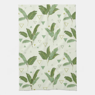 Banana Leaf With Triangles Tea Towel