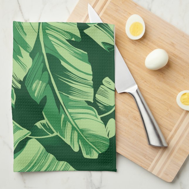 Banana Leaves 2 Tea Towel (Quarter Fold)