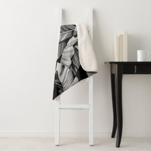 Banana Leaves 3 Sherpa Blanket