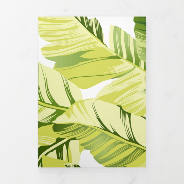 Banana Leaves 4 Tri-Fold Holiday Card (Cover)