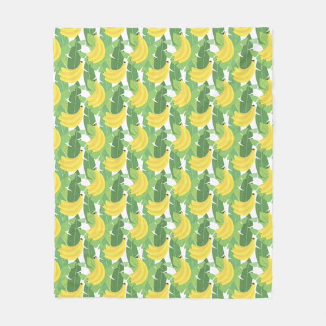 Banana Leaves And Fruit Pattern Fleece Blanket (Front)