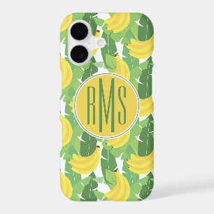Banana Leaves And Fruit Pattern Monogram