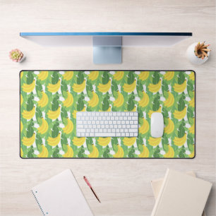 Banana Leaves And Fruit Pattern Monogram Desk Mat