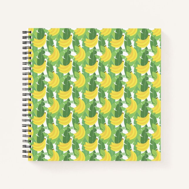 Banana Leaves And Fruit Pattern Notebook (Front)