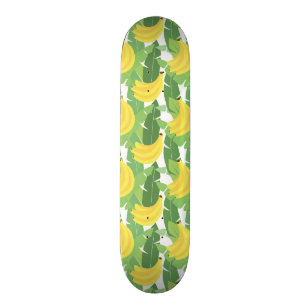 Banana Leaves And Fruit Pattern Skateboard